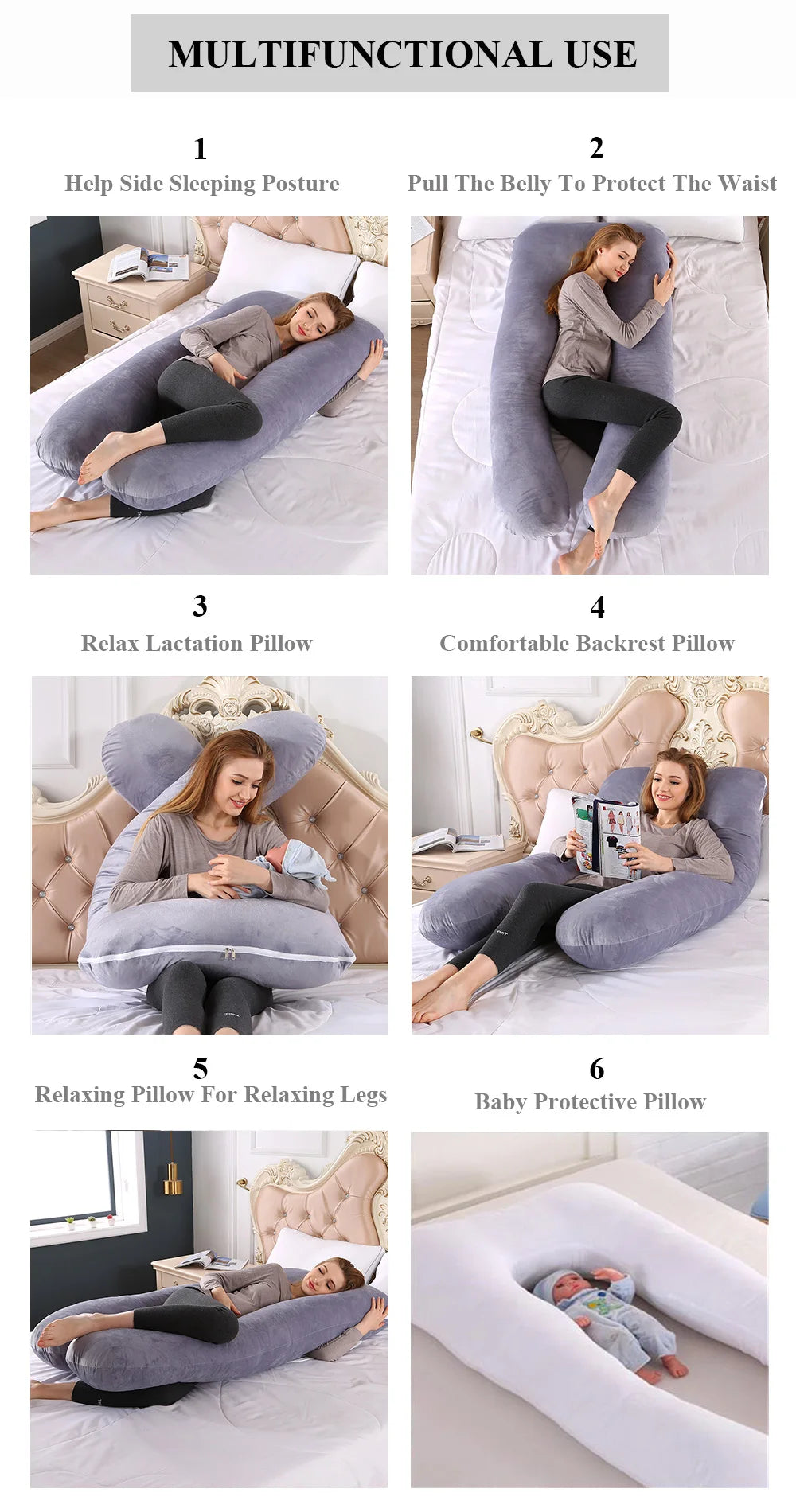 Snugify Maternity Support Pillow – Ultimate Comfort for Pregnancy & Nursing