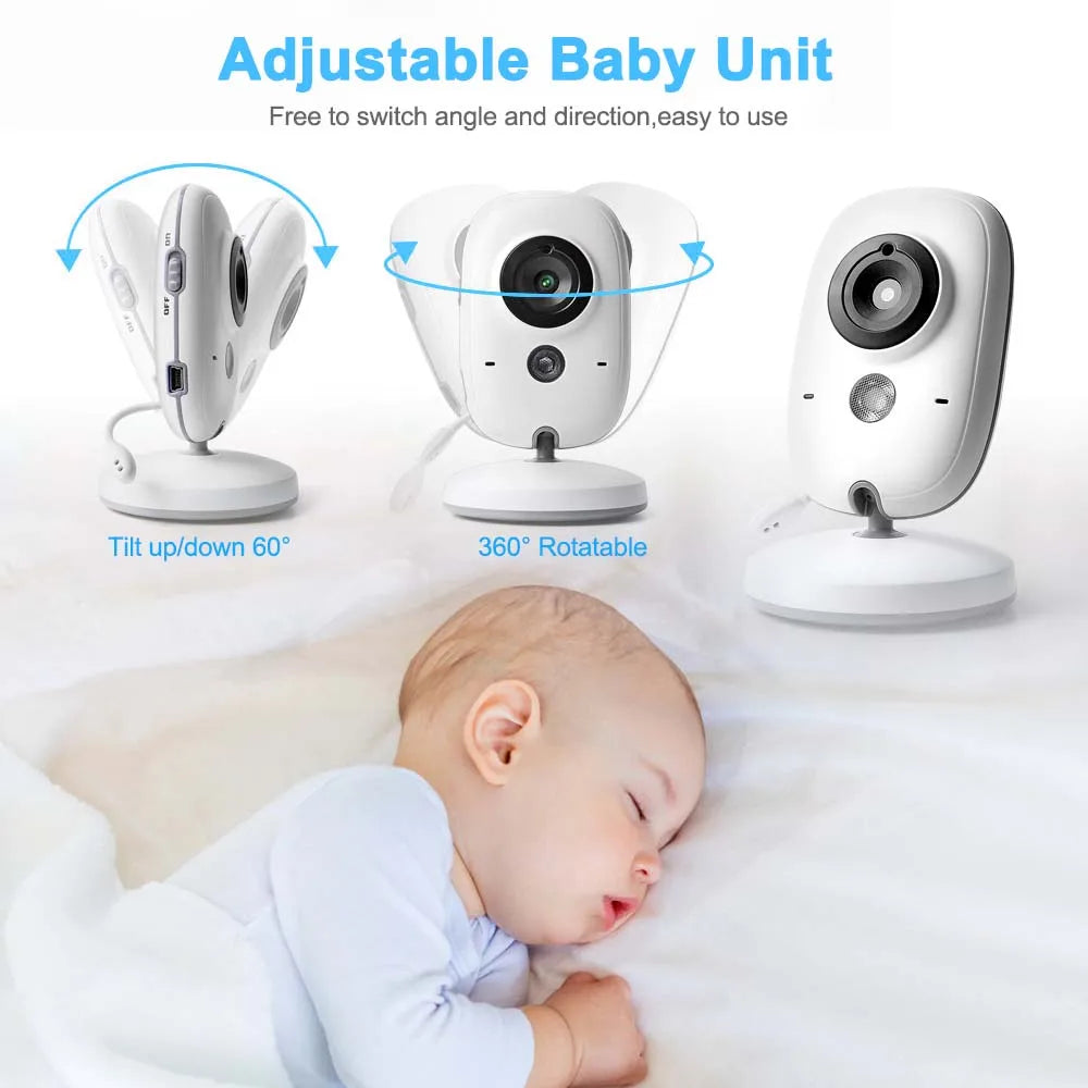 Snugify 3.5" Video Baby Monitor with 2-Way Audio, Night Vision & Breastfeeding Reminder