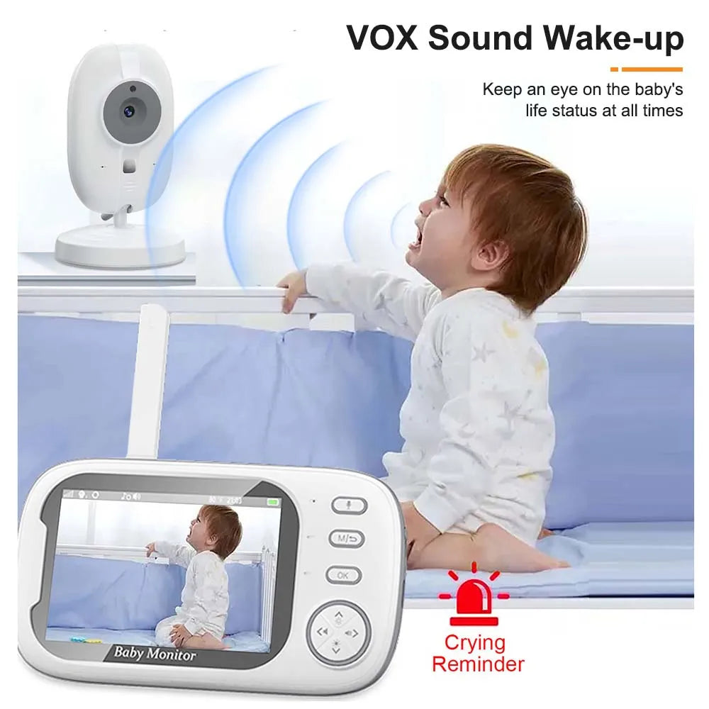 Snugify 3.5" Video Baby Monitor with 2-Way Audio, Night Vision & Breastfeeding Reminder