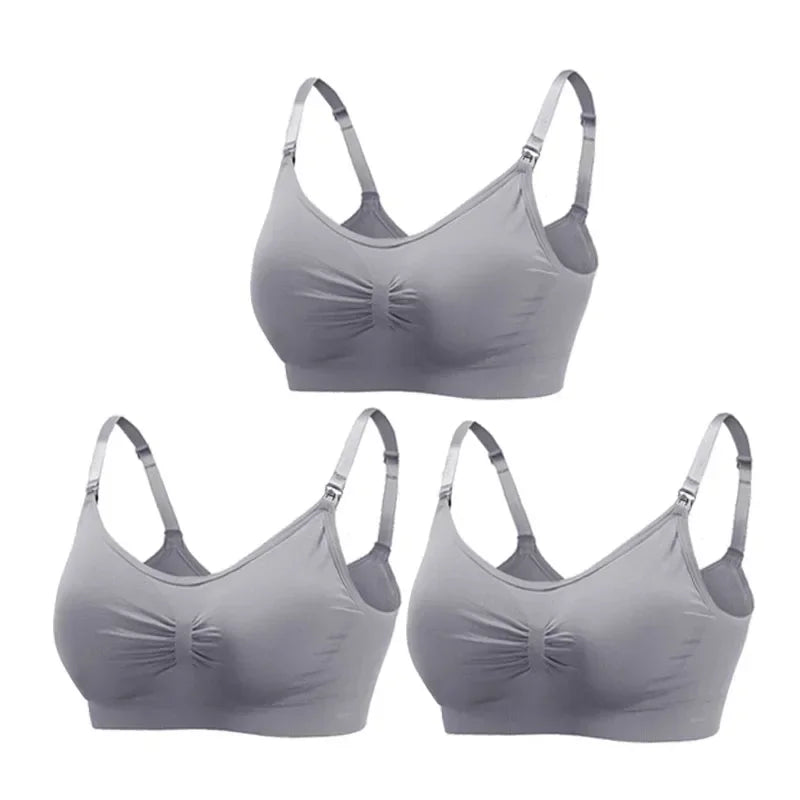 Snugify 3PC Maternity Nursing Bras – Soft Cotton Breastfeeding Comfort for Moms - M