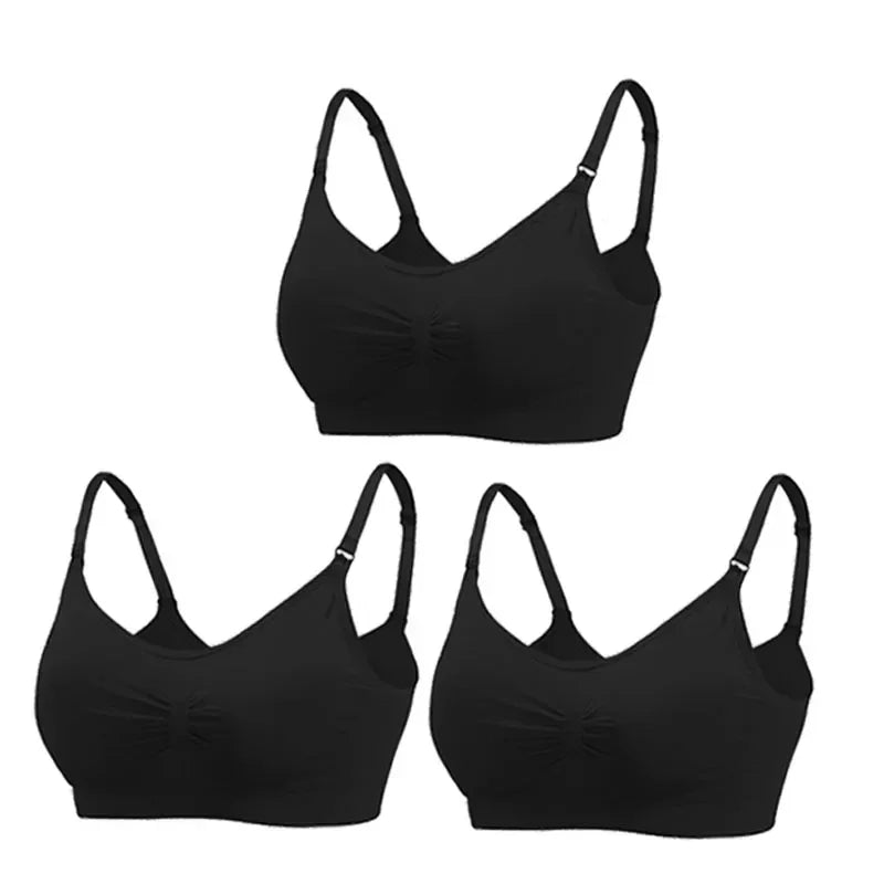 Snugify 3PC Maternity Nursing Bras – Soft Cotton Breastfeeding Comfort for Moms - M