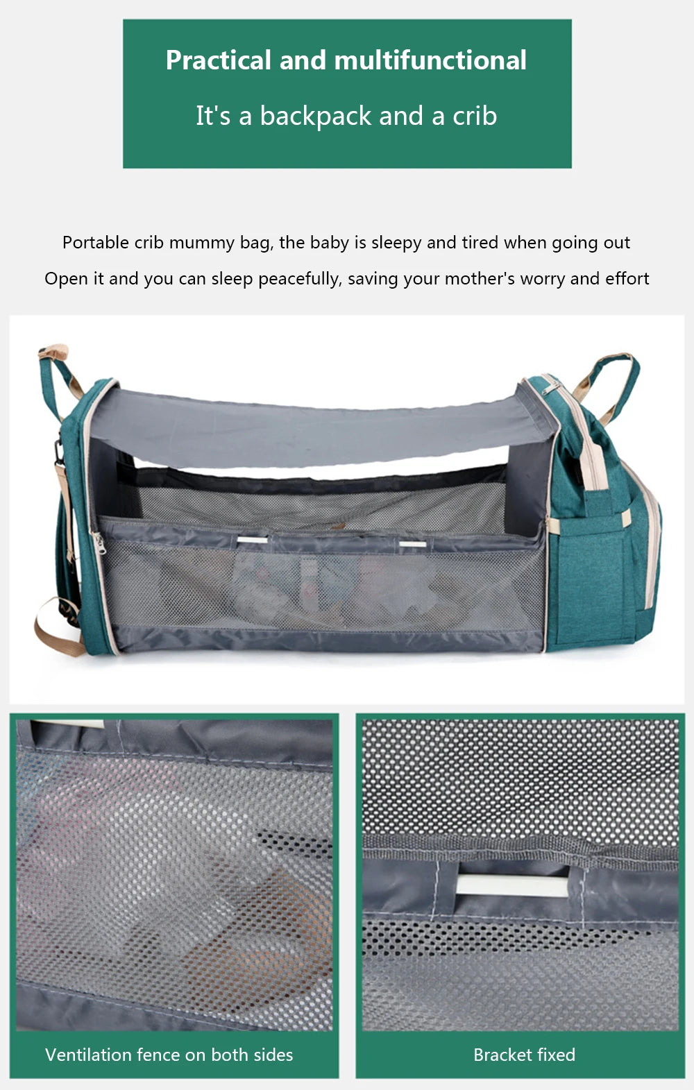 Snugify 2-in-1 Diaper Bag & Portable Crib