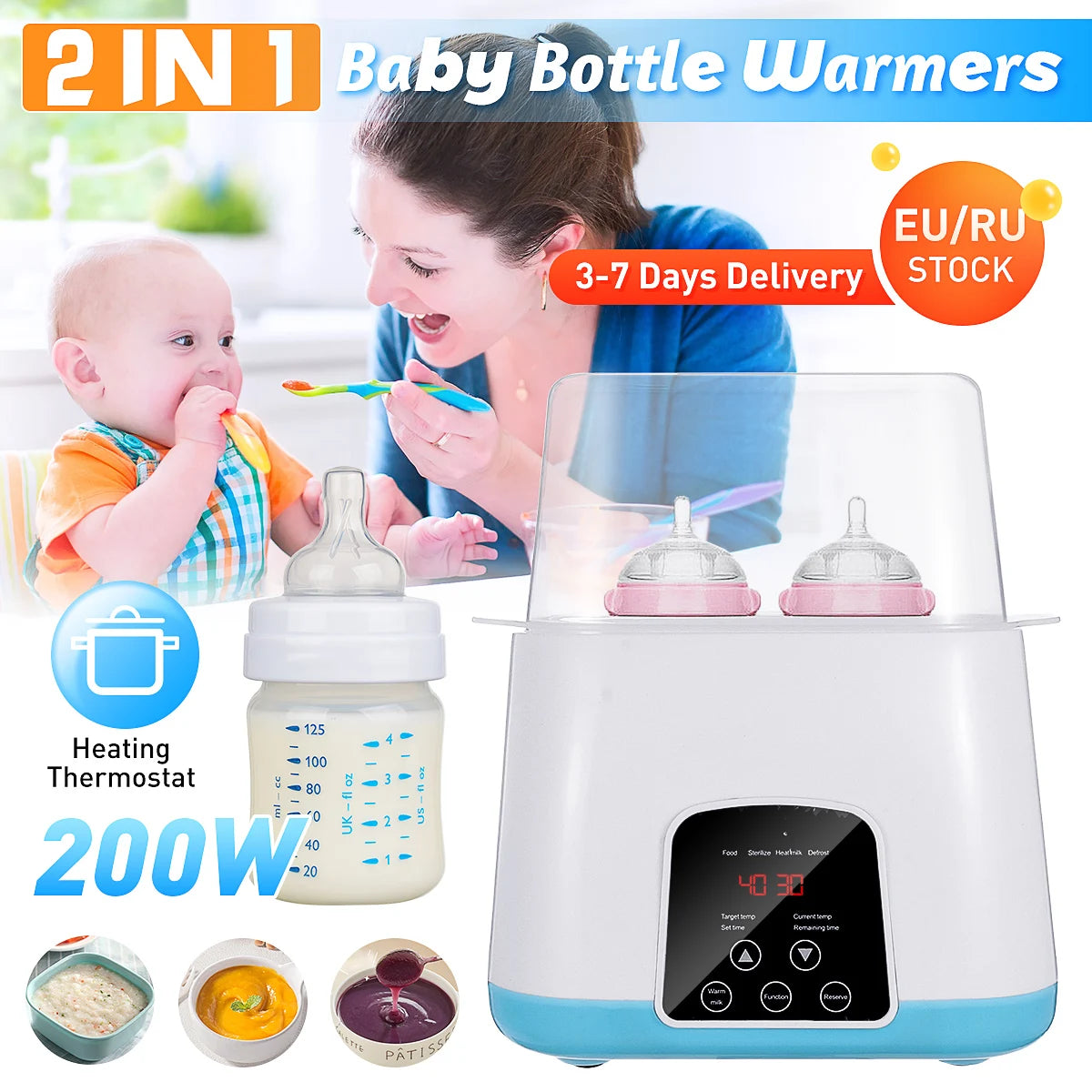 Snugify 2-in-1 Intelligent Baby Bottle Warmer & Sterilizer – Fast, Safe, and Convenient