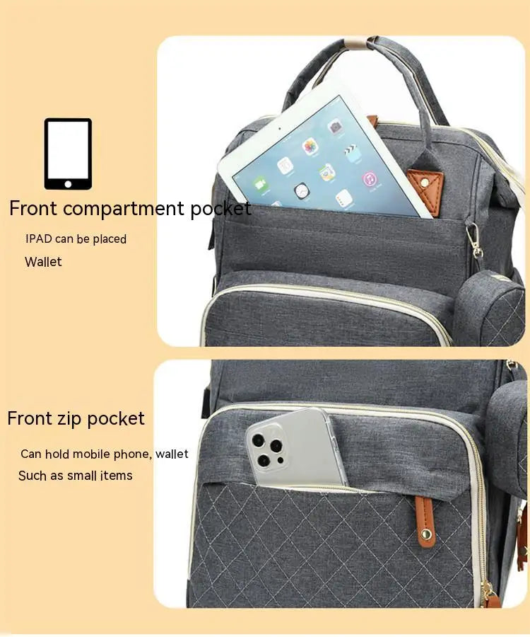 Snugify Fashion Mommy & Baby Diaper Bag Backpack with USB Charging – Stylish & Functional