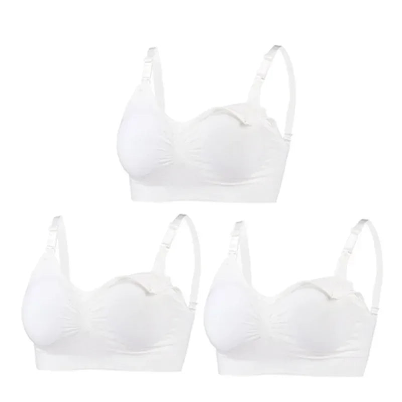 Snugify 3PC Maternity Nursing Bras – Soft Cotton Breastfeeding Comfort for Moms - M