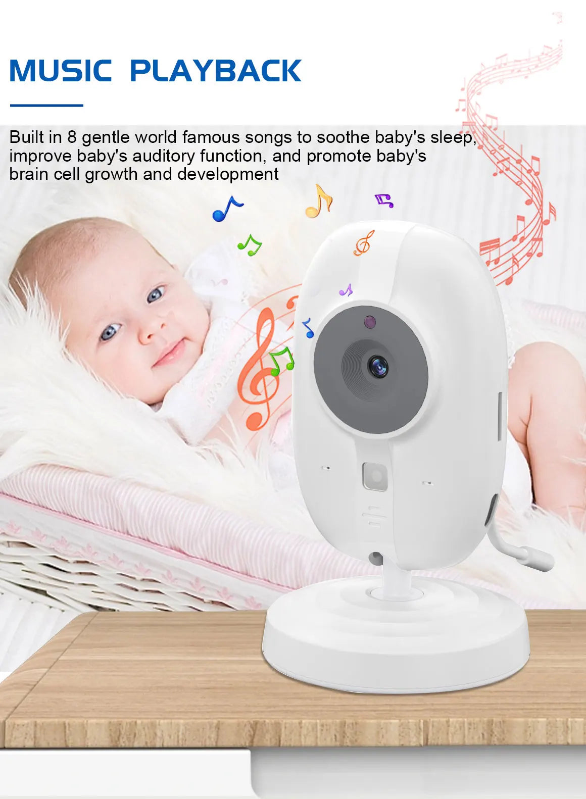 Snugify 3.5" Video Baby Monitor with 2-Way Audio, Night Vision & Breastfeeding Reminder