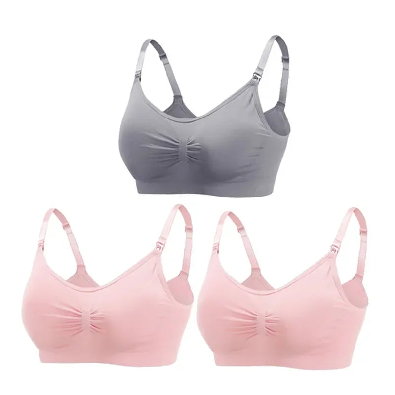 Snugify 3PC Maternity Nursing Bras – Soft Cotton Breastfeeding Comfort for Moms - M