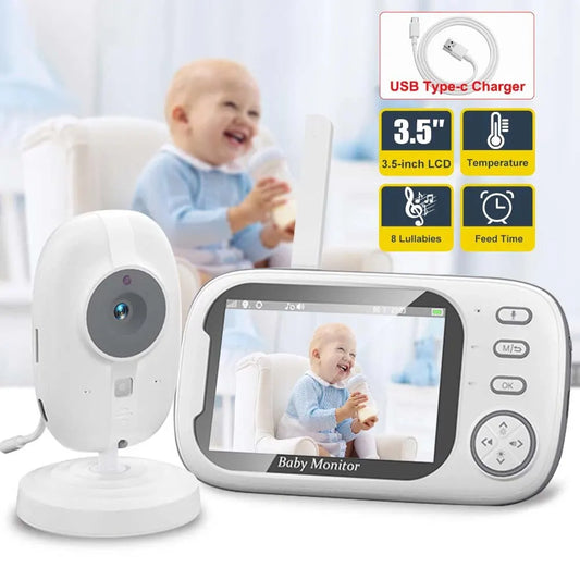 Snugify 3.5" Video Baby Monitor with 2-Way Audio, Night Vision & Breastfeeding Reminder